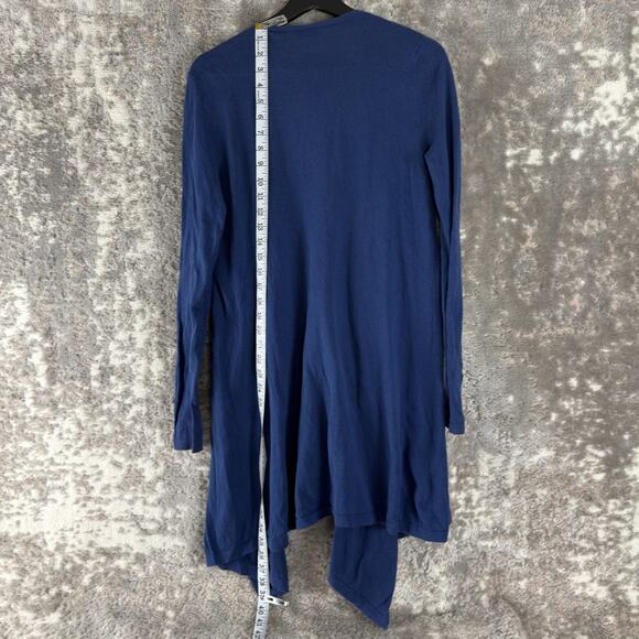 Ann Taylor LOFT Size S Open Front Outdoor Cardigan Sweater Blue Long Sleeve - Picture 2 of 6